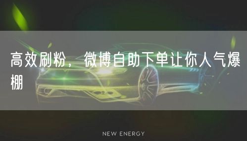 高效刷粉，微博自助下单让你人气爆棚