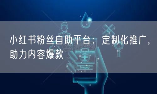 小红书粉丝自助平台：定制化推广，助力内容爆款