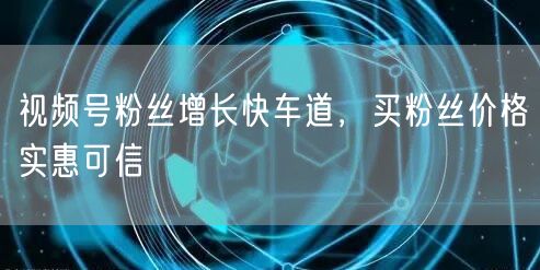 视频号粉丝增长快车道，买粉丝价格实惠可信