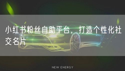 小红书粉丝自助平台，打造个性化社交名片